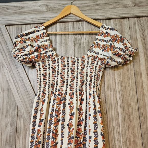 O.P.T Square Neck Smocked Maxi Dress White and Floral Tiered Skirt wore by - Picture 10 of 16